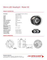 Product Spec Sheet